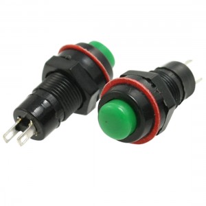 3 Pcs Green Cap SPST Latching Push Button Switch N/O OFF-(ON) AC 250V/1A