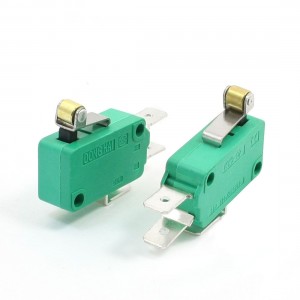 2Pcs 1NO 1NC Short Hinge Roller Lever Arm Micro Limit Switch Green AC 250V 16A