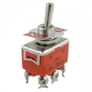 AC 250V 15A 2 Position DPDT ON-ON 6 Pin Toggle Switch 