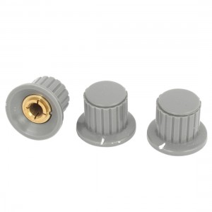 Gray 19mm Top Dia 1/4" Shaft Potentiometer Volume Control Knobs 3 Pcs