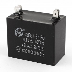 Rectangular Water Heater Motor Run Capacitor CBB61 AC 450V 10uF