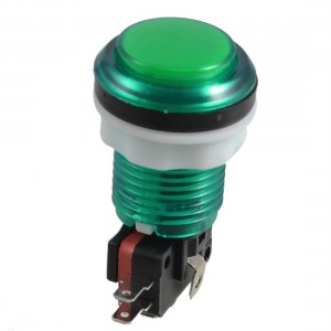 AC 250V 3A NO NC Green Neon Light Round Push Button Switch