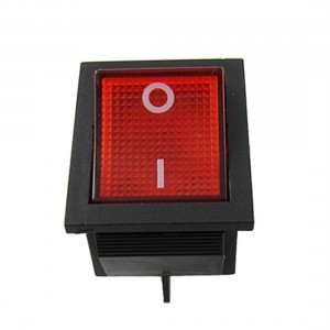 Red Light Illuminated 4 Pin DPST ON/OFF Snap in Rocker Switch 15A 250V AC