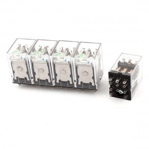HH53PL 11Pins 3PDT DC 24V Coil Voltage Green LED Pilot Lamp Power Relay 5 Pieces