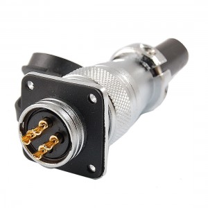 Waterproof 4 Pin Aviation Circular Connector Plug AC 250V 25A