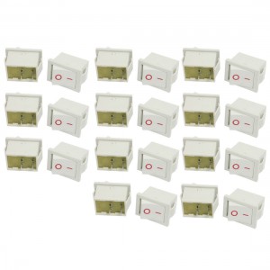 20 Pcs SPST On-Off 2 Terminal Snap In Boat Rocker Switches