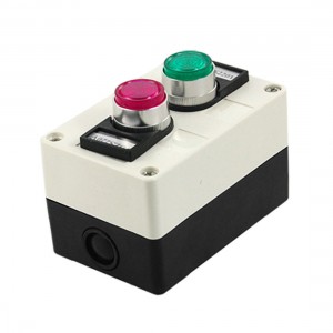 AC 220V Red Grn Signal Light Push Button Switch Station