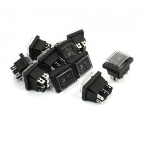10pcs AC 250V/16A 2Way DPDT Waterproof Snap in Black Button 6Pin Rocker Switch
