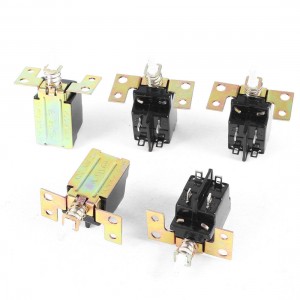 AC 250V 5A 4 Pin Self-Locking Action Power Switch 50mm x 38mm x 25mm 5 Pcs