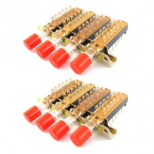 4P2T 4 Rows Interlock Push Button Knob Piano Key Switch 2 Pcs