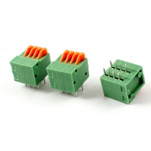 3pcs 2.54mm 4 Positions PCB Mount Screwless Spring Terminal Blocks 150V 2A