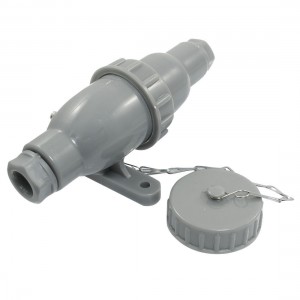 AC 250V 10A 2P+E Water Resistant Marine Plug Socket Set Gray CTF2-2/CZF2-2