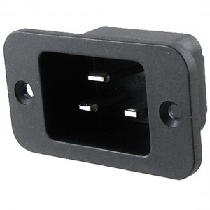 AC 250V 16A 3 Pin Terminals IEC 320 C20 Inlet Power Socket Black