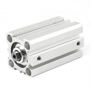 Pneumatic 25mm Bore 50mm Stroke Compact Thin Air Cylinder Silver Tone