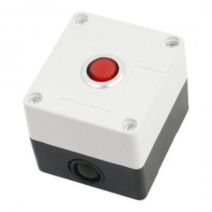 Red 12V Pilot Lamp SPDT 5 Terminals Rectangle Plastic Push Button Station