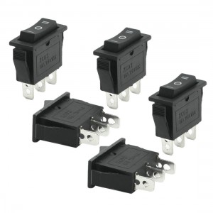 5 Pcs 3 Pins SPDT Black On/Off/On Rocker Switch AC 250V 15A