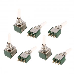 7 Pcs AC250V 2A SPDT 1NO 1NC 3 Pins 2 Positions Toggle Switch Green