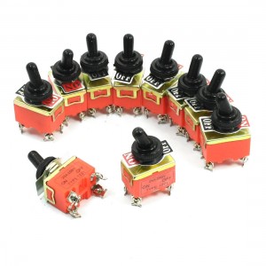250V 25A Waterproof ON-OFF 4 Screw Terminal DPST Locking Toggle Switch x10