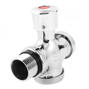 Silver Tone Chrome Plated 1PT Thread Press Button Type Flush Valve
