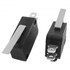 5 Pcs AC 250V/6A 125V/15A 3 Pin SPDT 1NO 1NC Momentary Long Lever Micro Switches