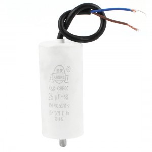 25UF AC 450V Double Wires Washing Machine Motor Run Capacitor CBB60