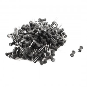 200Pcs 68uH 650mA 6x10mm 10% Tolerance Shielded Radial Lead Inductor Black