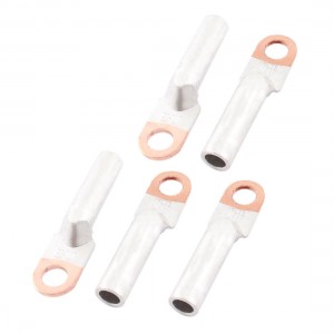 5 Pcs DTL 35 Cable Copper Lug Terminal Connector Silver Tone for 3 8" Dia Bolt