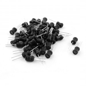 50Pcs 3.3mH 300mA 6x8mm 10% Tolerance Sealed Radial Lead Inductor Black
