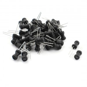 50Pcs 56uH 700mA 6x10mm 10% Tolerance Shielded Radial Lead Inductor Black