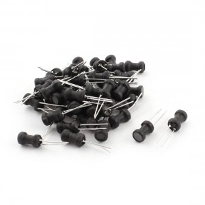 50Pcs 22uH 900mA 6x10mm 10% Tolerance Shielded Radial Lead Inductor Black