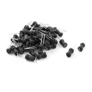 50Pcs 68uH 650mA 6x10mm 10% Tolerance Shielded Radial Lead Inductor Black