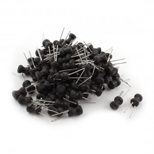 100Pcs 68uH 700mA 6x8mm 10% Tolerance Shielded Radial Lead Inductor Black