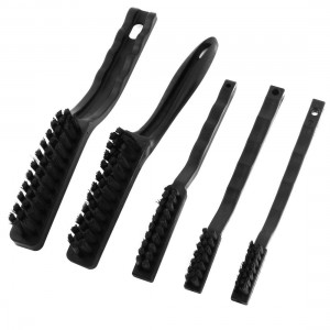 5 Pcs 5 Size Black Plastic Handle PCB ESD Anti Static Dust Cleaning Brush