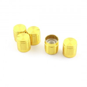 5 Pcs Gold Tone Volume Control Rotary Aluminum Potentiometer Knobs 14mm x 15mm