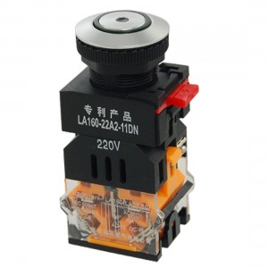 Green Sign Momentary Pushbutton Switch w 220V Light Lamp 1 NO 1 NC 10A 660V AC