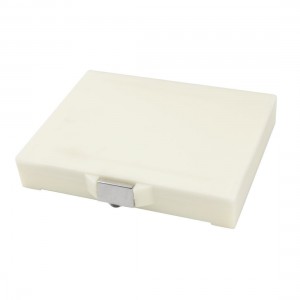 Beige Rectangular Covered 50 Slots Microscope Glass Slide Box Holder