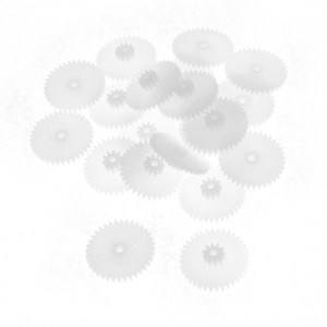 20 Pcs White Plastic 3610-2B Electric Models 19mm Dia Gear Wheels