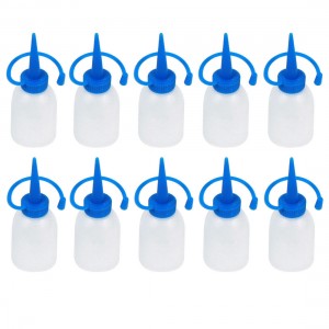 10Pcs 30ml Straight Pointy Nozzle Plastic Oil Measuring Bottles for Laboratory