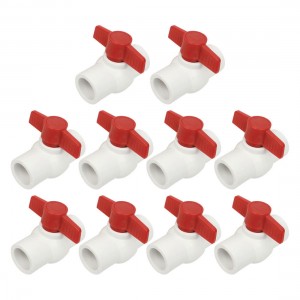 10pcs Plumbing Red T Handle PPR Pipe Fitting Ball Valve 31mmx31mm