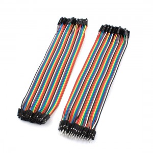 2pcs 40P-40P Female to Male Breadboard Connect Test Jumper Cable Wire 20cm