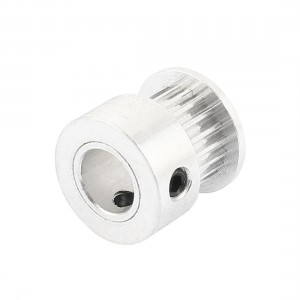 S2M Series 2mm Pitch 20T 8mm Bore Dia 2 Sides Timing Pulley Silver Tone