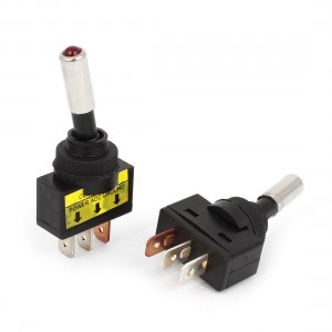 DC 12V 20A On/Off 3 Terminals SPST Red Light Car Toggle Switch 2pcs