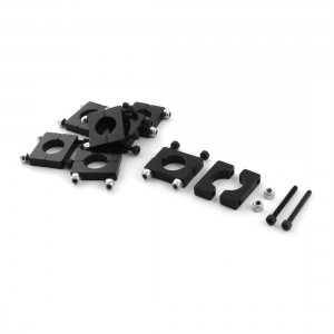 8 Pcs 12mm Dia Black Aluminum Clamp Clip for Carbon Fiber Tube RC Multirotor