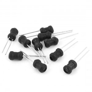 10Pcs Through Hole 470uH 250mA 5x7mm 10% Radial Leads Inductors Black