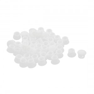 SKT-8 7.8mm Round White Snap in Mounting Locking Hole Plug Harness 50 Pcs