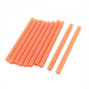 10 Pcs Orange Hot Melt Glue Gun Adhesive Sticks 7mm x 100mm for Crafting Models