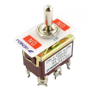 3PDT ON-OF-ON 3 Position Panel Mounted Toggle Switch AC 250V/10A 125V/15A