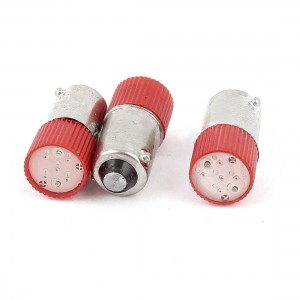 3 Pcs 10mm Round Shaped Head Red LED Light Signal Indicator Lamp AC 220V/240V 3A
