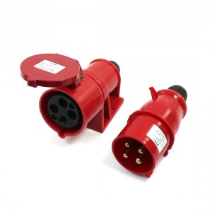380-415VAC 32A IP44 3P+E IEC309-2 Round Pin Industrial Plug Socket Red