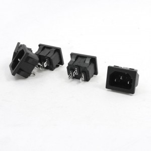 5 Pcs 250V 10A 3 Pin C14 Type AC Power Inlet Socket for Rice Cooker